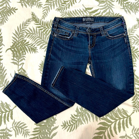 Silver Jeans Denim - Silver Jeans 30W Camden Rose Ankle Crop Zip Zipper EUC